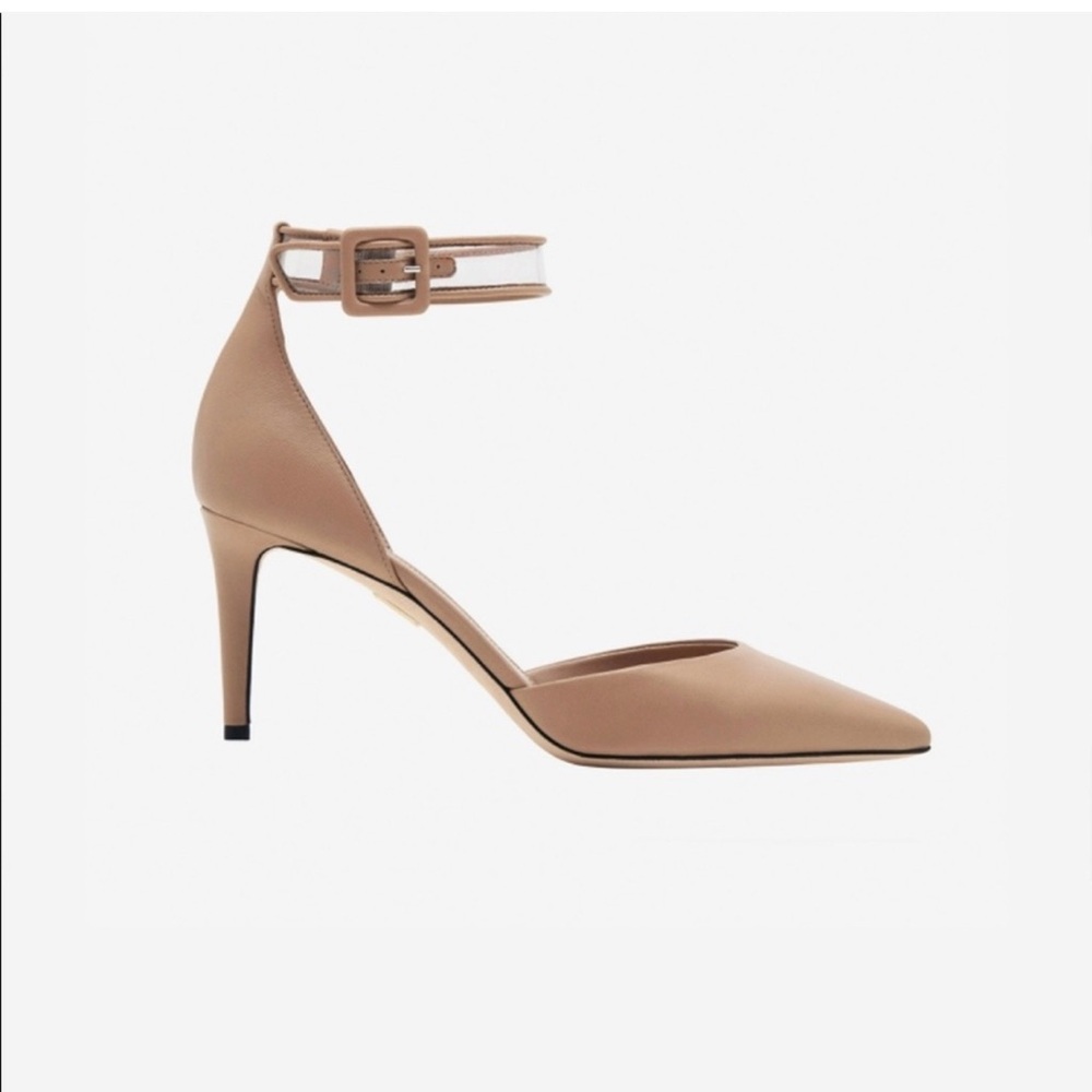 Tamara Mellon Tan Heels with Double Ankle Strap